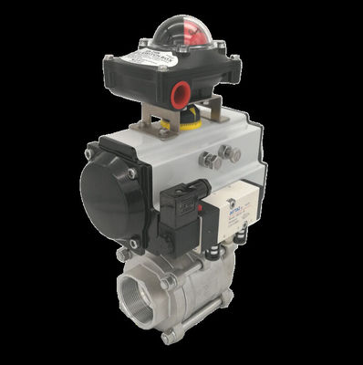 Buen precio Válvula de bola neumática de acero al carbono con brida de instalación confinada en línea