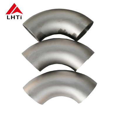 Buen precio codo de escape de titanio 120 y 90 y 45 grados ASTM B363 codo de titanio puro para uso en automóviles y motocicletas en línea
