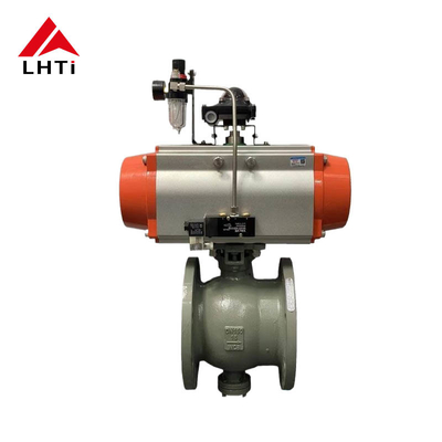 Buen precio HK60Q-EX-V Titanio a prueba de explosión Gr1 Gr2 válvula eléctrica de bolas de puerto V motorizada válvula de bolas de brida en línea